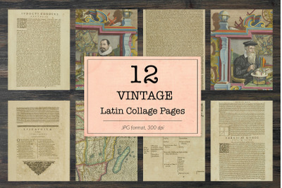 Vintage latin book pages