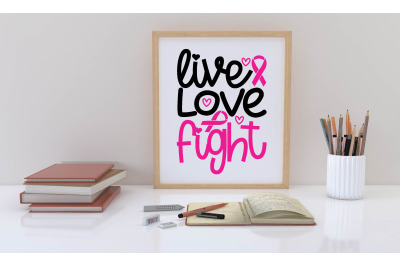 live love fight svg design