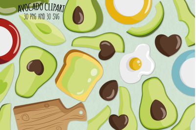 Avocado SVG  Clipart | Set of 30