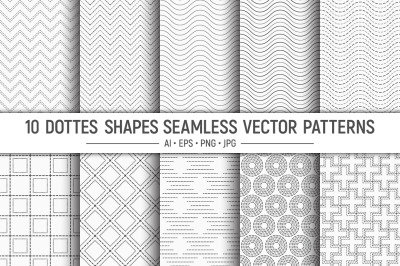 10 seamless vector dotted patterns