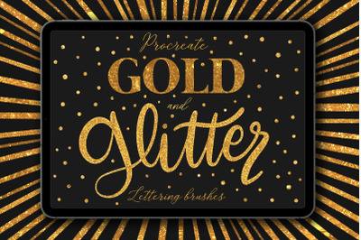 Gold and Glitter lettering brushes for Procreate