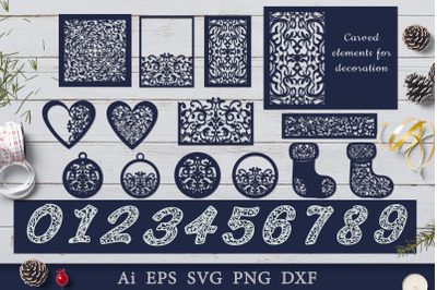 Decorative items. Template for crafts. SVG.