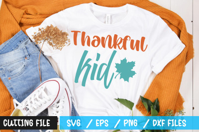 thankful kid svg