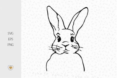 Rabbit face svg, Bunny svg, Rabbit cut file, Easter bunny