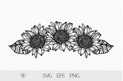 Sunflower svg&2C; Flower border svg&2C; Sunflower swag svg