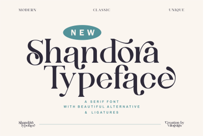 Shandora a Modern &amp; Classy Serif Font