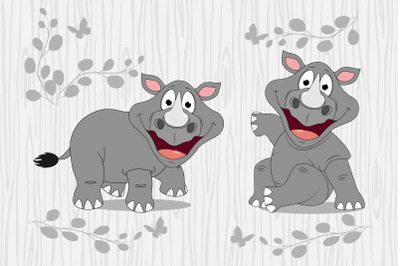 cute rhino animal cartoon