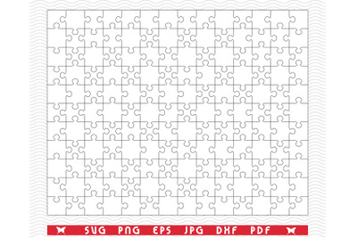 SVG White Puzzle, Separate Parts, digital clipart