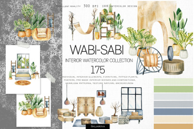 Wabi-sabi watercolor collection