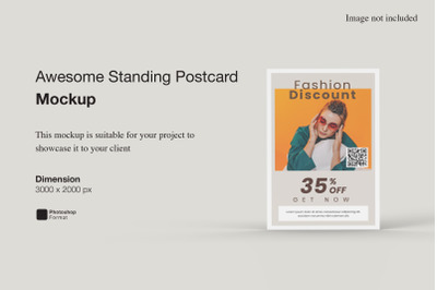 Awesome Standing Postcard Mockup