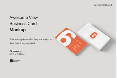 Awesome View Business Card Mockup