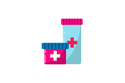 Medical Icon Pink Blue Medicine Bottle