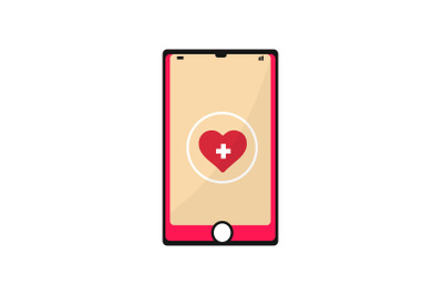 Medical Icon with Heart Mobile Apps Phone