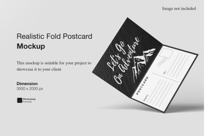 Realistic Fold Postcard Mockup