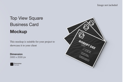 Top View Square Business Card Mockup