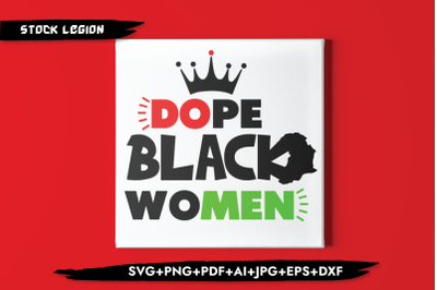 Dope Black Women Crown SVG