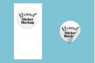 Round Sticker mockup set 4