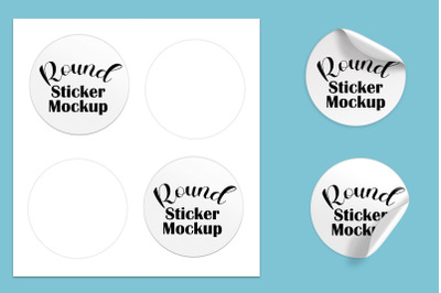Round Sticker mockup set 5