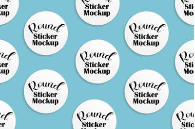 Round Sticker mockup set 6