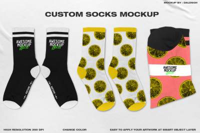Custom Socks Mockup