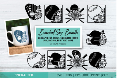 baseball SVG file bundle for paper cut and sublimation