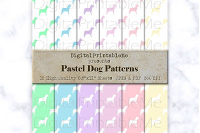 Pastel Dog Mix, Digital Paper Pack, Variety of Colors, dog lover, Scra