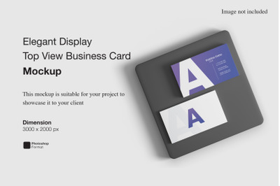 Elegant Display Top View Business Card Mockup