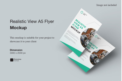 Realistic View A5 Flyer Mockup