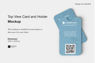 Top View Card and Holder Mockup