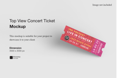 Top View Concert Ticket Mockup