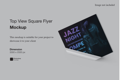 Top View Square Flyer Mockup