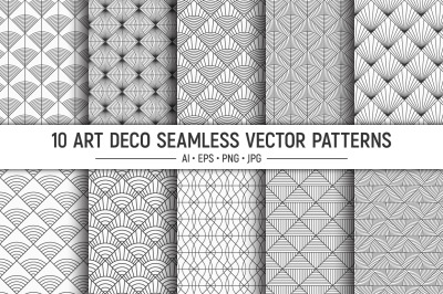 10 Art Deco seamless vector patterns