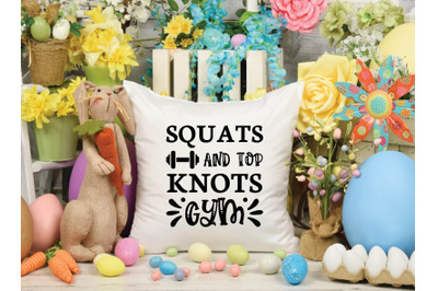 squats and top knots gym svg design