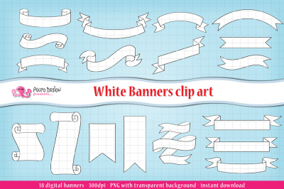 White Banners clipart
