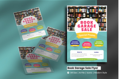 Book Garage Sale Flyer Brochure Template