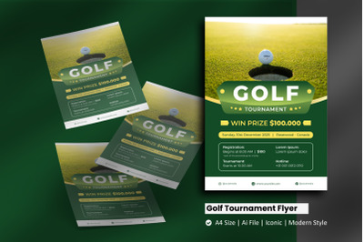 Golf Tournament Flyer Brochure Template
