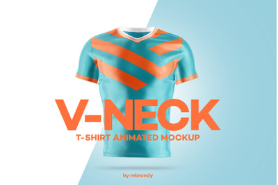 V-neck T-shirt Animated Mockup