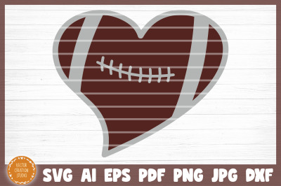 Football Heart SVG Cut File