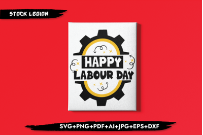 Happy Labour Day Gear SVG