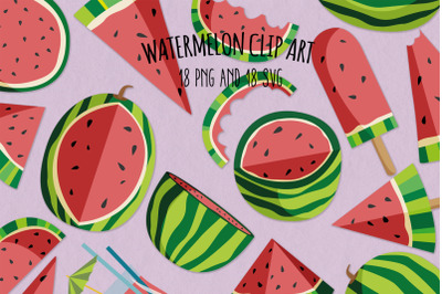 Watermelon SVG Clipart | Set of 18