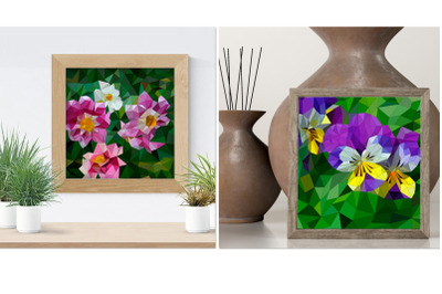 flowers low poly  pictures