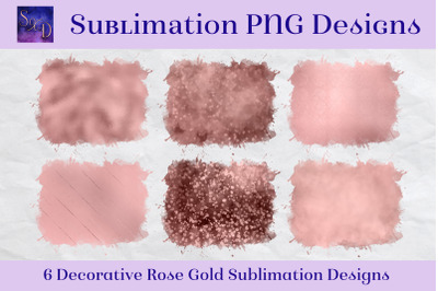 Sublimation PNG Designs - Decorative Rose Gold Images