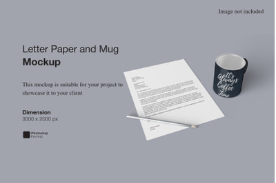 Letter Paper and Mug Mockup