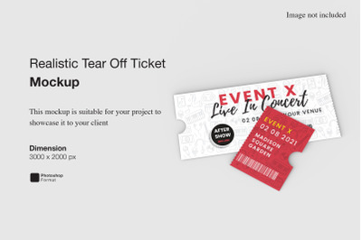 Realistic Tear Off Ticket Mockup