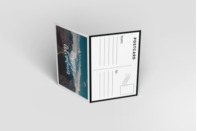 Realistic View Postcard Mockup