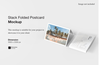 Stack Folded Postcard Mockup