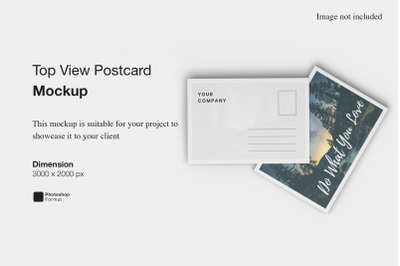 Top View Postcard Mockup