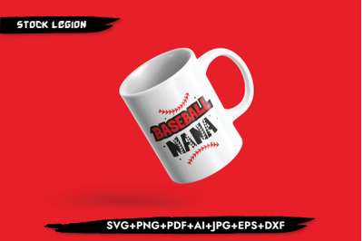 Baseball Nana Red SVG