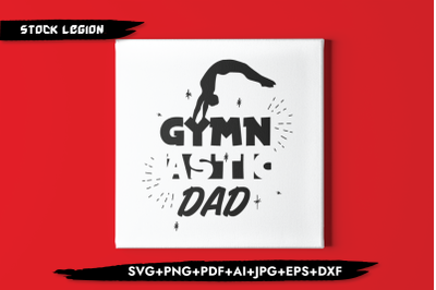 Gymnastic Dad Handstand SVG