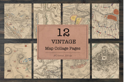 Vintage map book pages